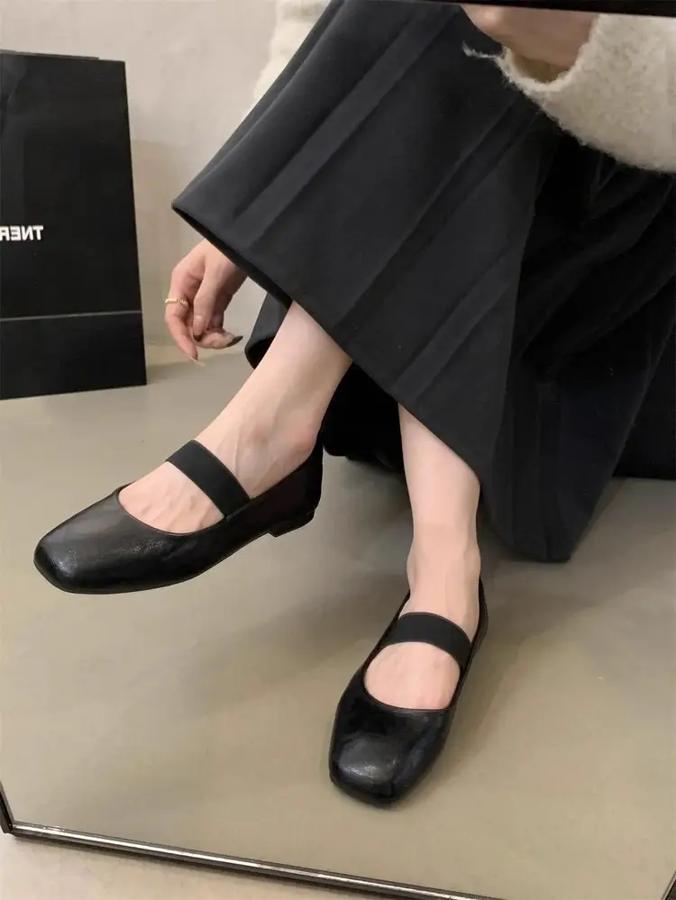 Single Shoes Women's Fragrant Style Flat Shoes 2025 Spring New Mary Jane Women's Shoes Square-toe Ladyshoes Late Evening Style Gentle Shoes — feature 8