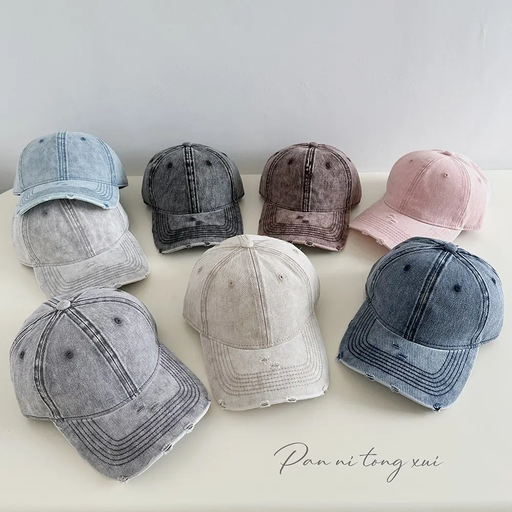 Washed Hole Baseball Cap for Men Women Spring Light - Image 10