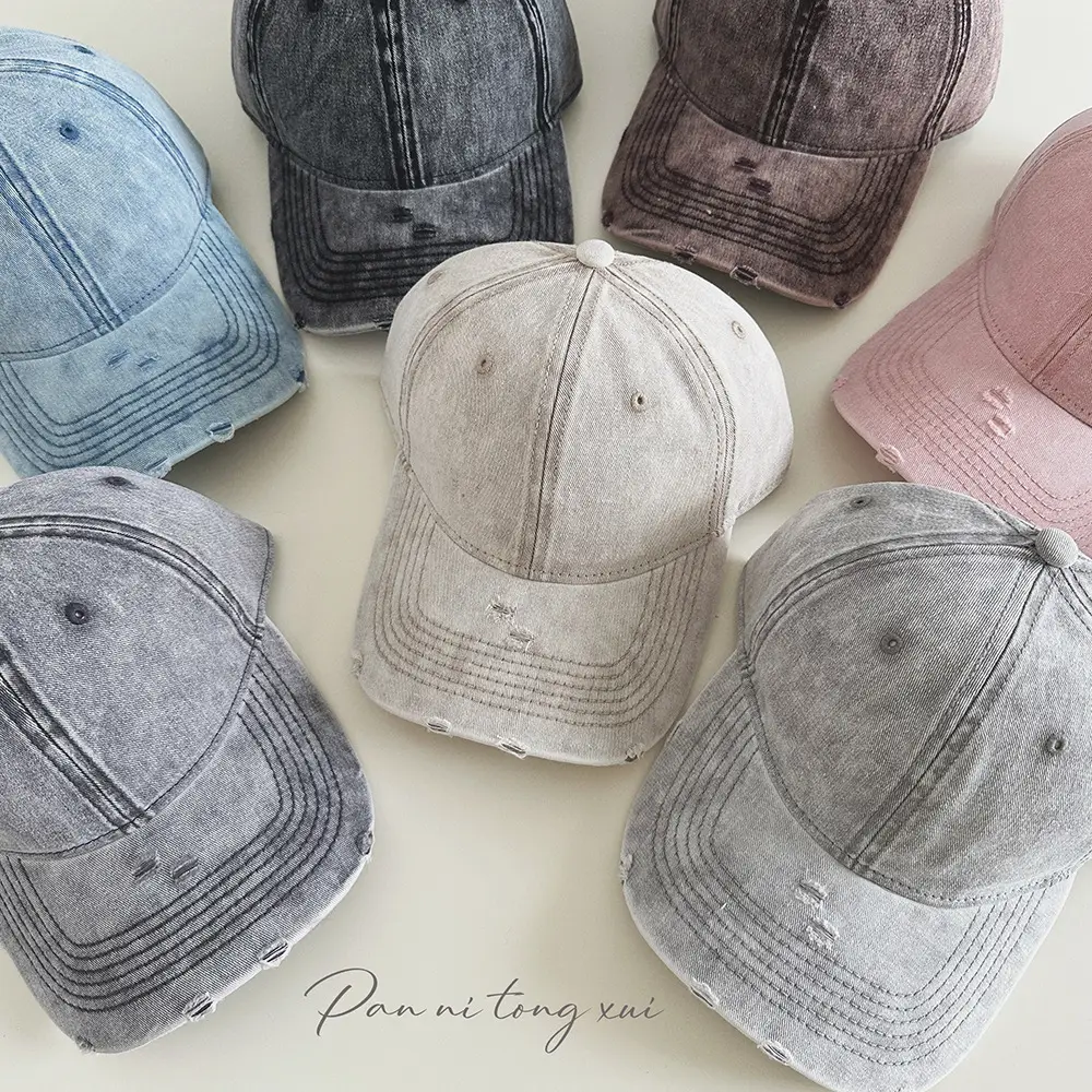 Washed Hole Baseball Cap for Men Women Spring Light - Image 11
