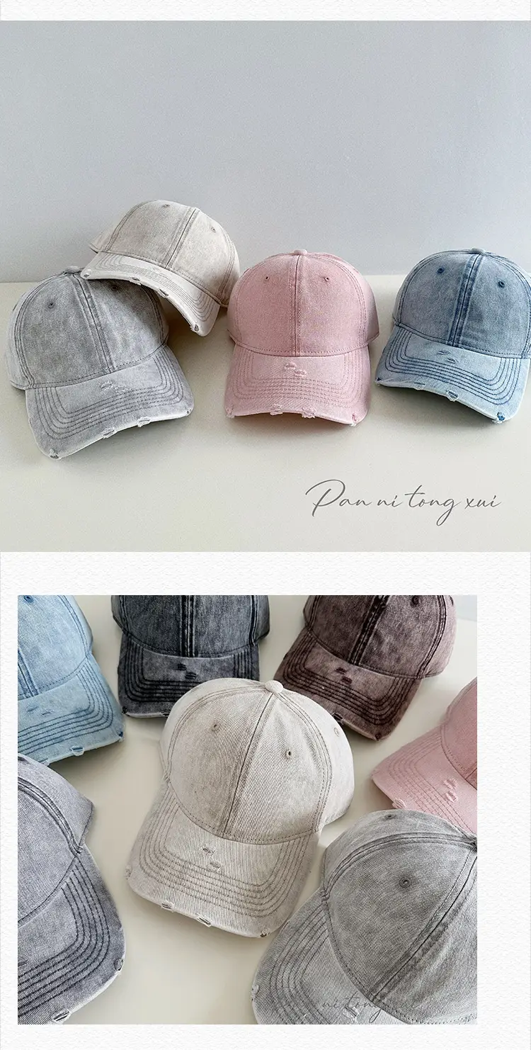 Washed Hole Baseball Cap for Men Women Spring Light — feature 25