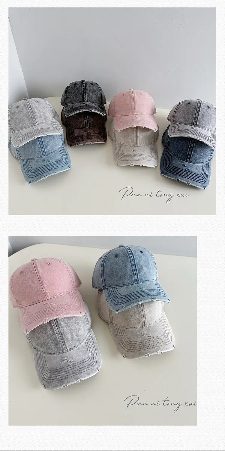 Washed Hole Baseball Cap for Men Women Spring Light — feature 27