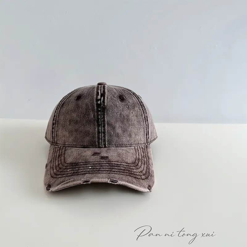 Washed Hole Baseball Cap for Men Women Spring Light - Image 4