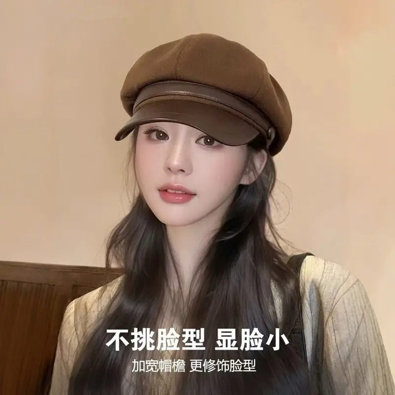 Korean Woolen Hat Duckbill Wide Bristle Winter - Image 4