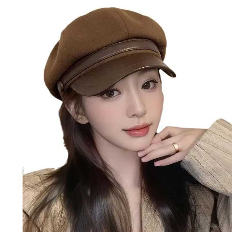 Korean Woolen Hat Duckbill Wide Bristle Winter - Image 8