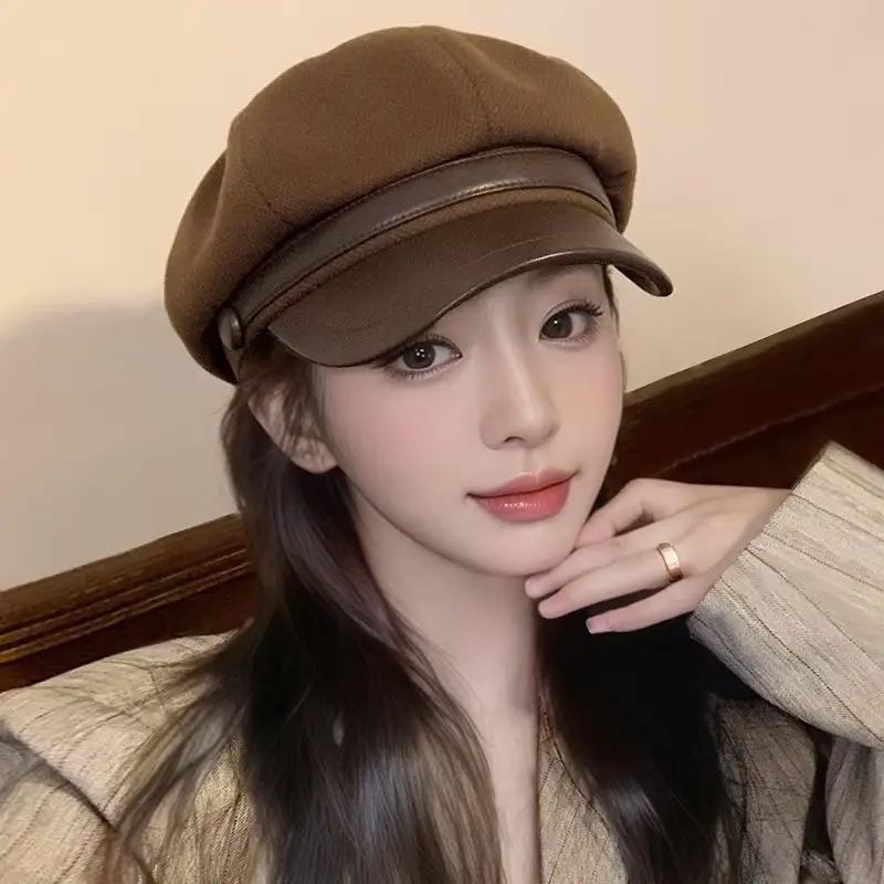 Korean Woolen Hat Duckbill Wide Bristle Winter - Image 2