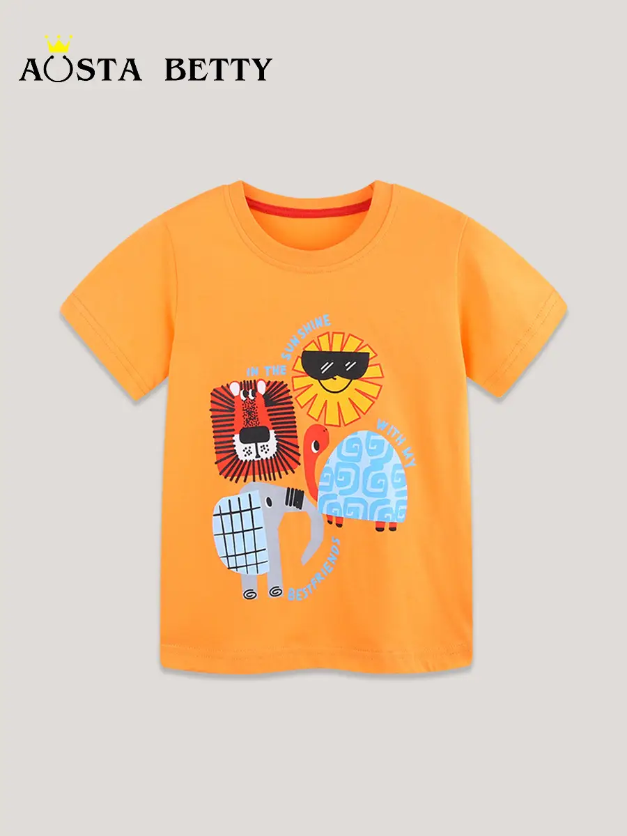 Orange Sunshine Cartoon T-Shirt for Boys 2026 - Image 3