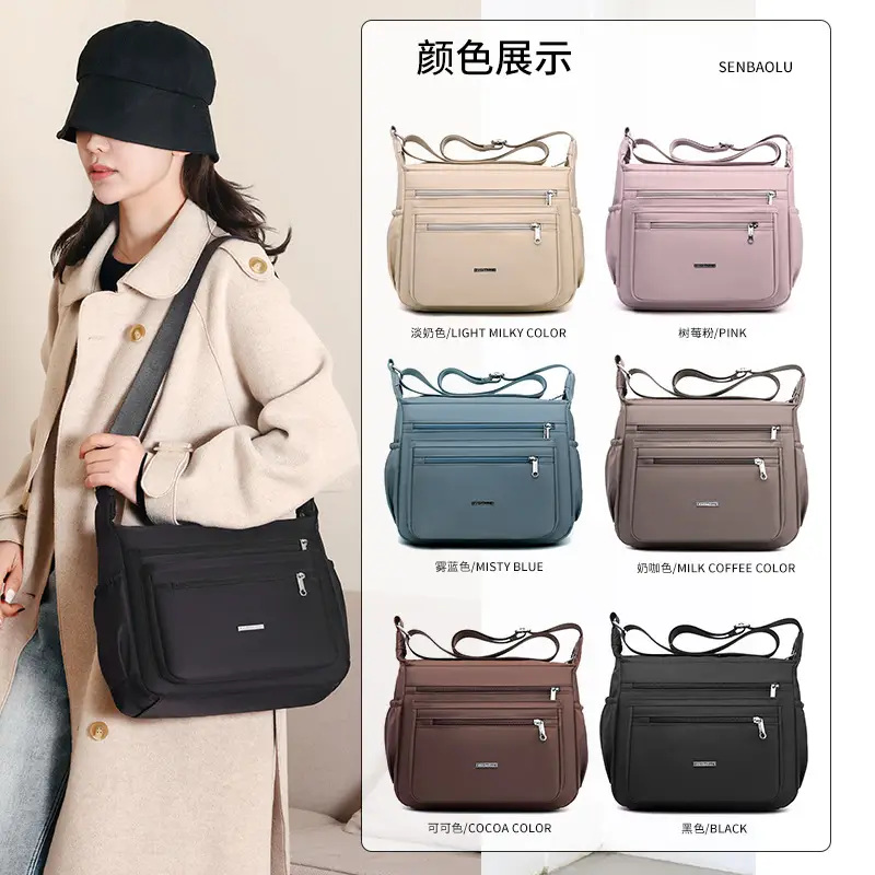 Women's Blue Messenger Bag 2024 Winter Large Capacity Nylon - Image 10