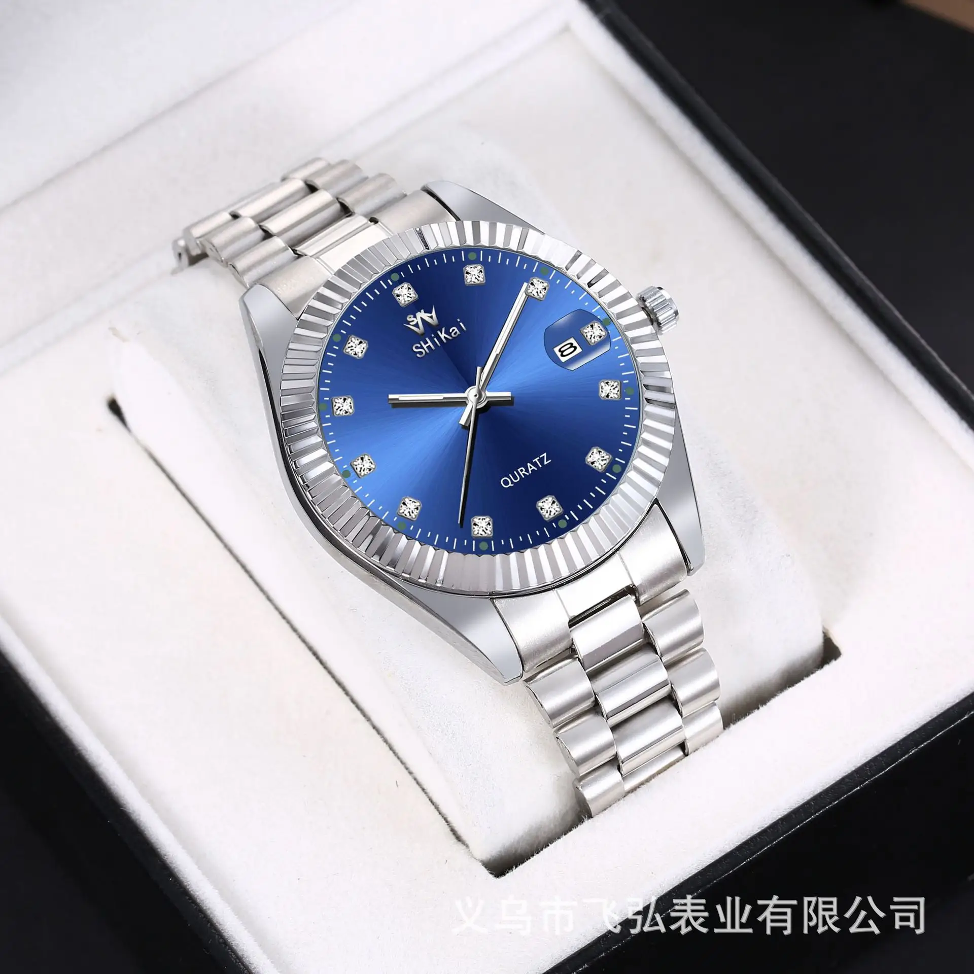Men's Stainless Steel Swiss Movement Watch with Luminous Hands - Image 3