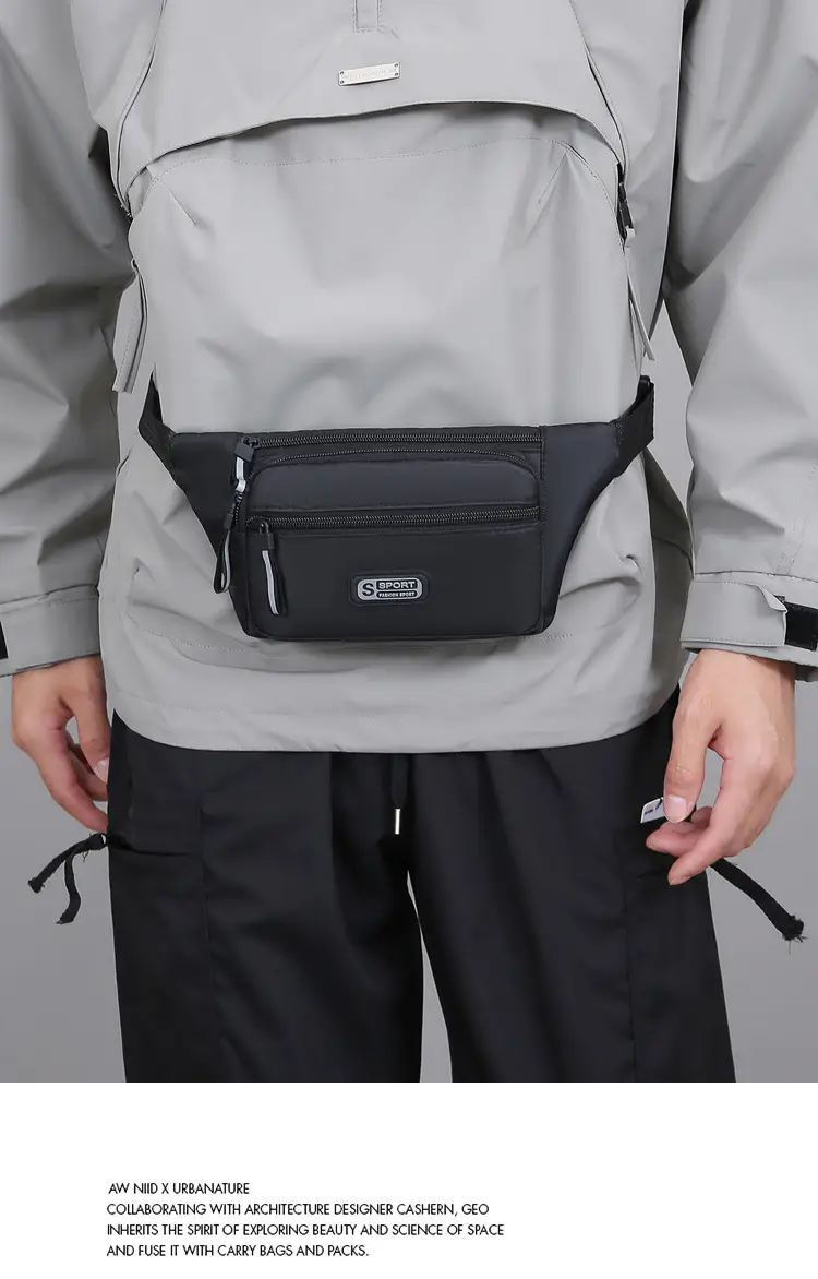 Men's Green Sports Waist Bag with Adjustable Strap — feature 12