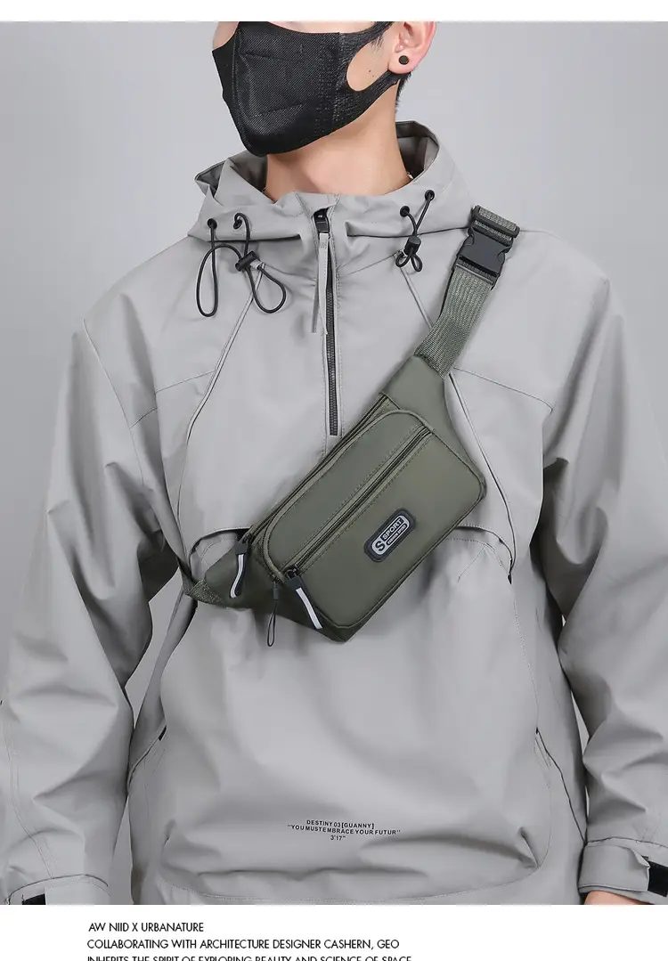 Men's Green Sports Waist Bag with Adjustable Strap — feature 20