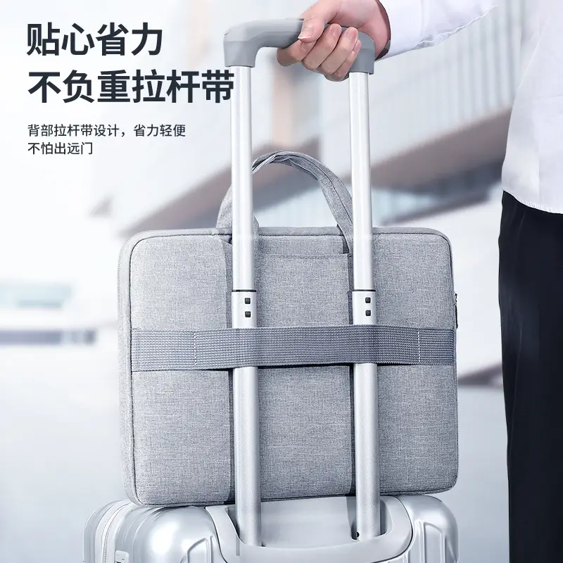 15.6 Inch Laptop Bag Black Shoulder Wear-Resistant Business Office - Image 6