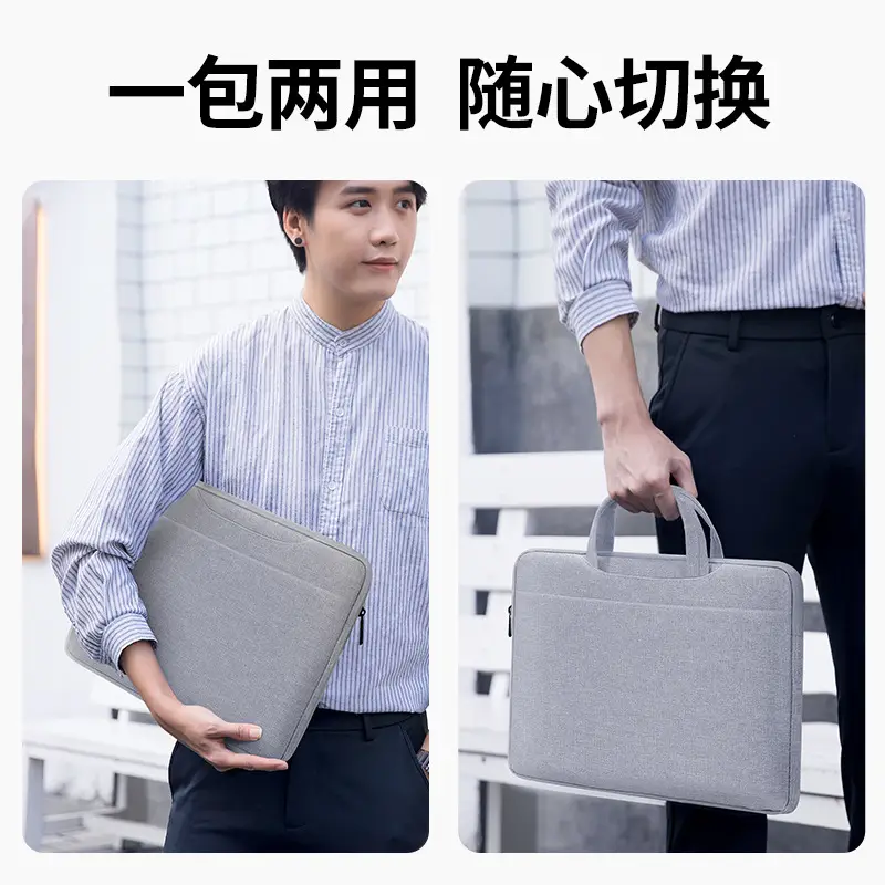 15.6 Inch Laptop Bag Black Shoulder Wear-Resistant Business Office - Image 7