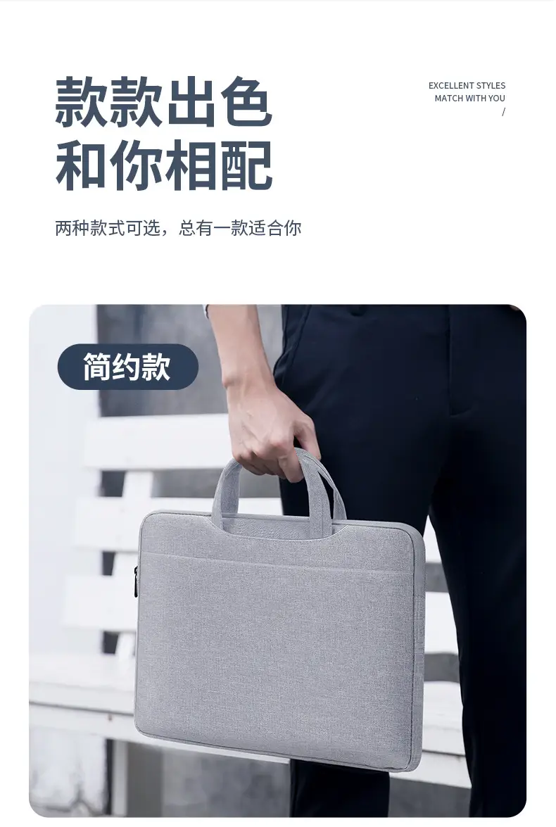 15.6 Inch Laptop Bag Black Shoulder Wear-Resistant Business Office — feature 20