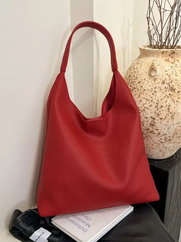 Brown Leather Shoulder Bag for Women Large Capacity 2024
