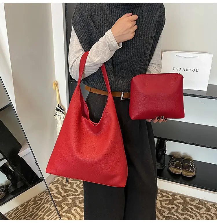 Brown Leather Shoulder Bag for Women Large Capacity 2024 — feature 14