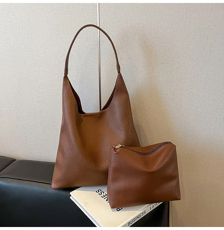 Brown Leather Shoulder Bag for Women Large Capacity 2024 — feature 22