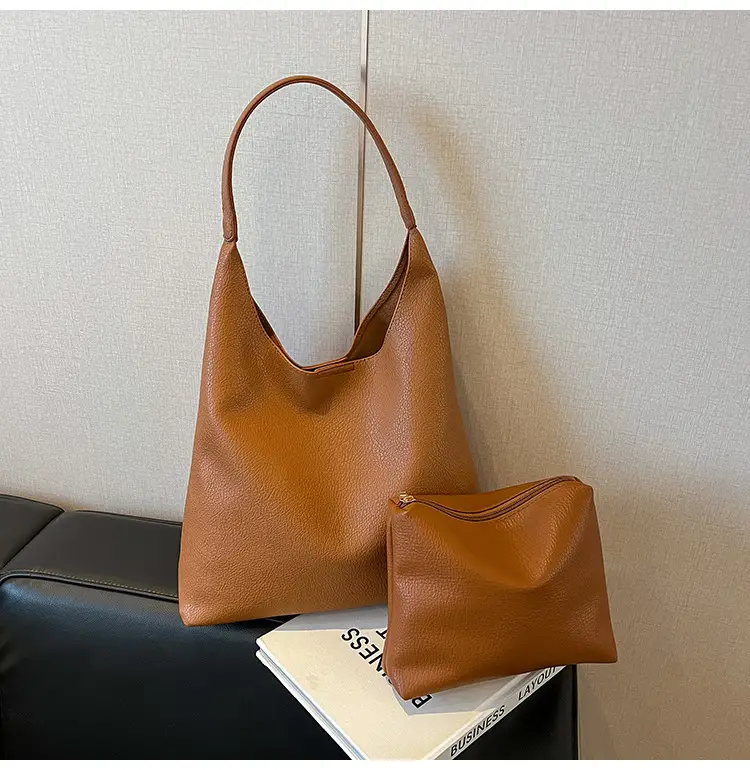 Brown Leather Shoulder Bag for Women Large Capacity 2024 — feature 25
