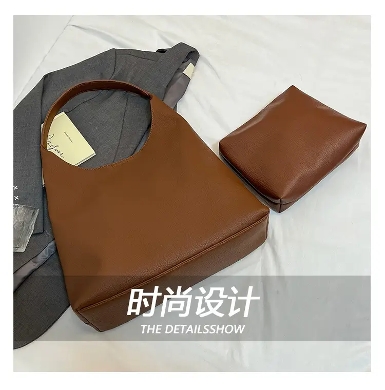 Brown Leather Shoulder Bag for Women Large Capacity 2024 — feature 3