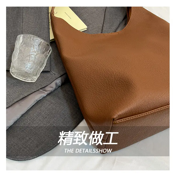 Brown Leather Shoulder Bag for Women Large Capacity 2024 — feature 4
