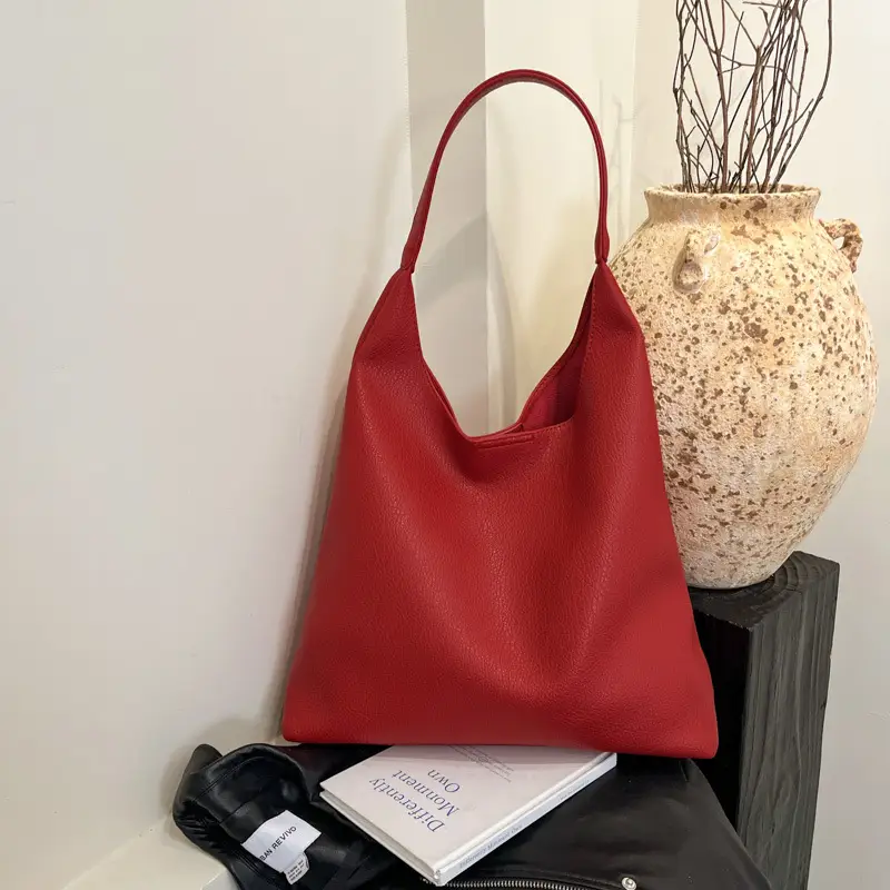 Brown Leather Shoulder Bag for Women Large Capacity 2024