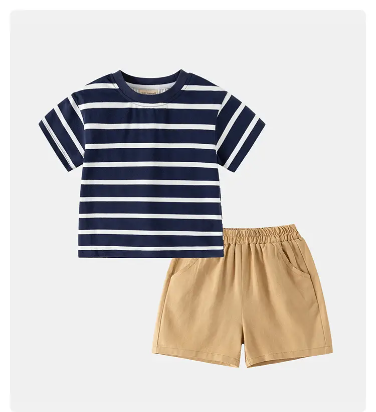 Baby Striped T-Shirt & Shorts Set for Boys — feature 1