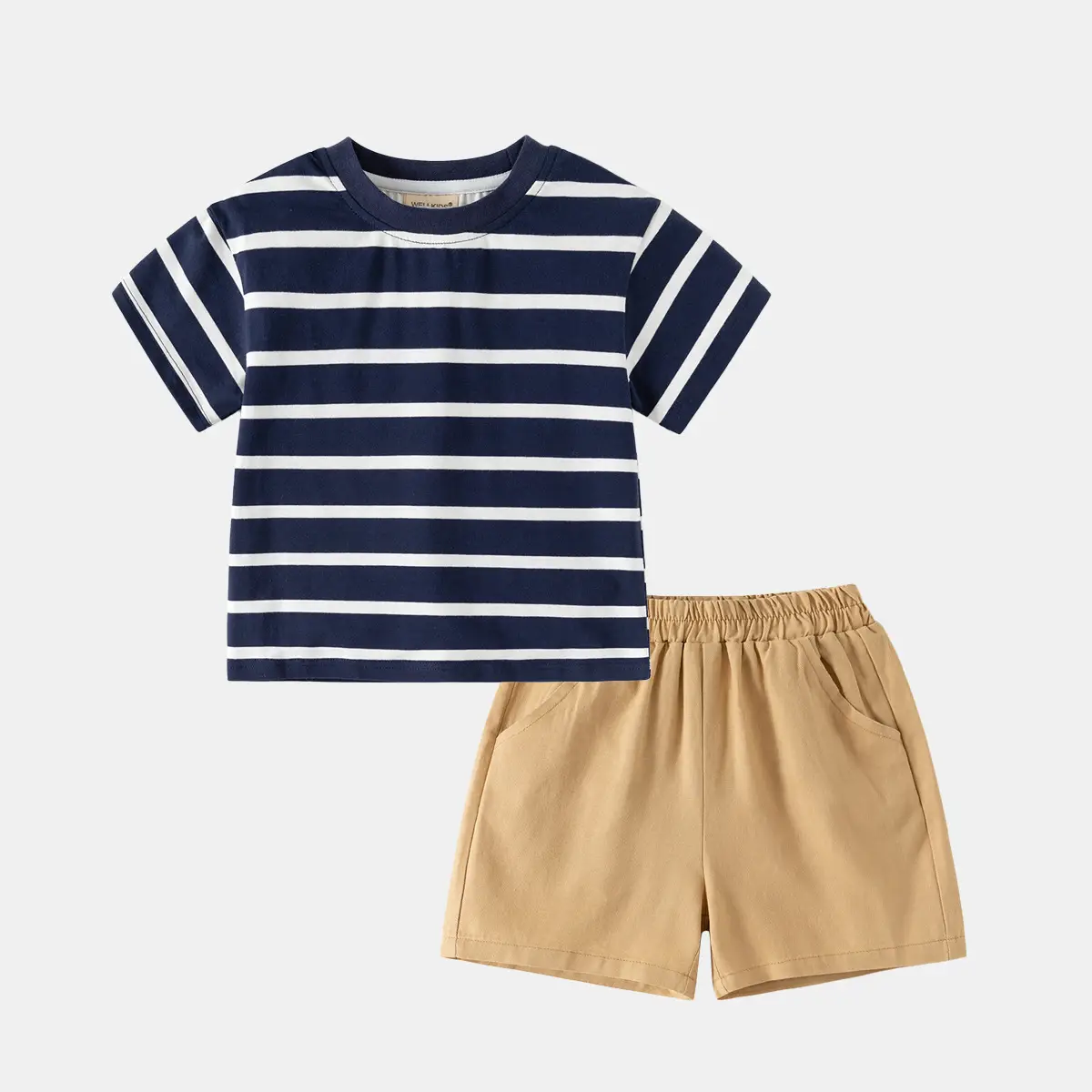 Baby Striped T-Shirt & Shorts Set for Boys - Image 2