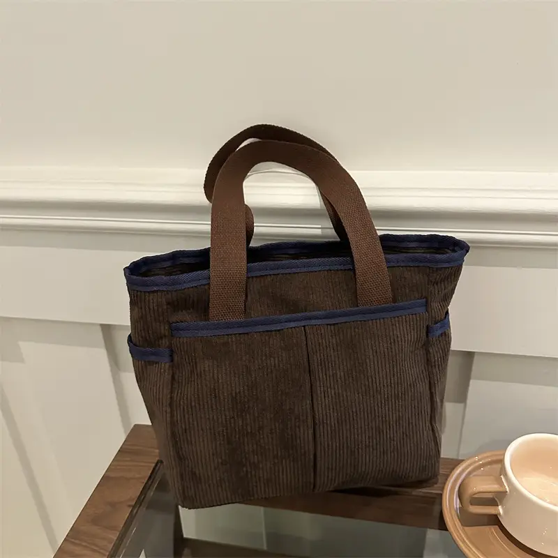Corduroy Large Capacity Tote Bag for Women - Image 8