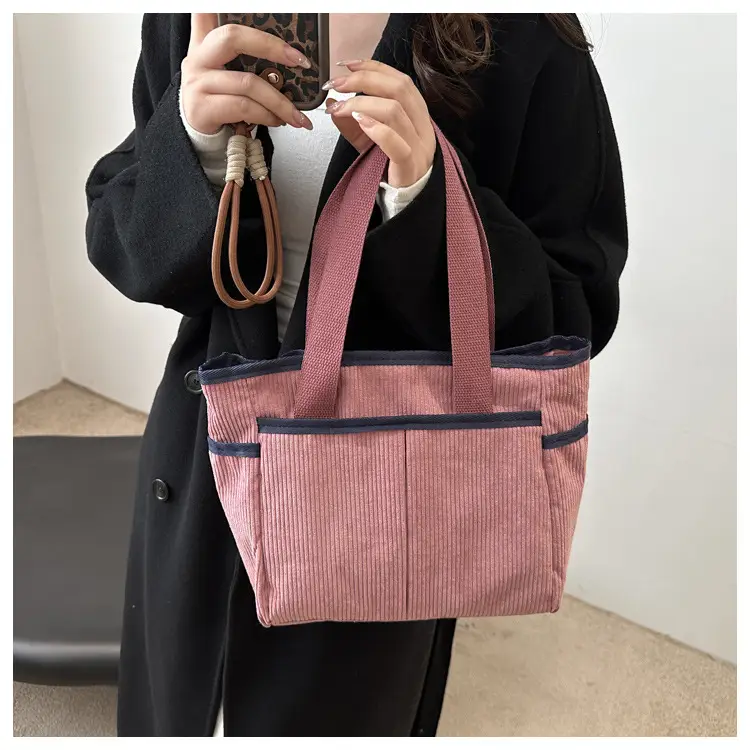Corduroy Large Capacity Tote Bag for Women — feature 12