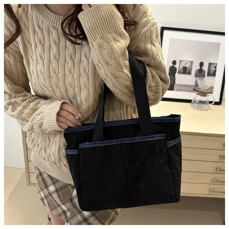 Corduroy Large Capacity Tote Bag for Women — feature 20