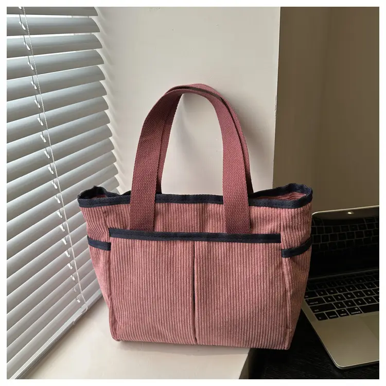 Corduroy Large Capacity Tote Bag for Women — feature 22