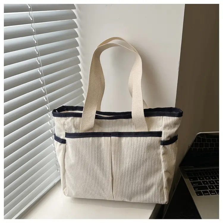 Corduroy Large Capacity Tote Bag for Women — feature 23