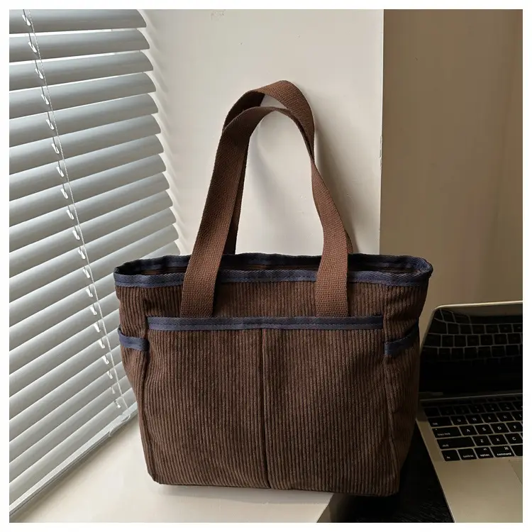 Corduroy Large Capacity Tote Bag for Women — feature 26