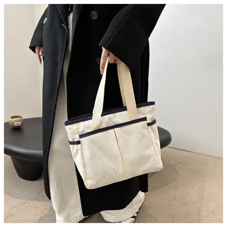 Corduroy Large Capacity Tote Bag for Women — feature 7