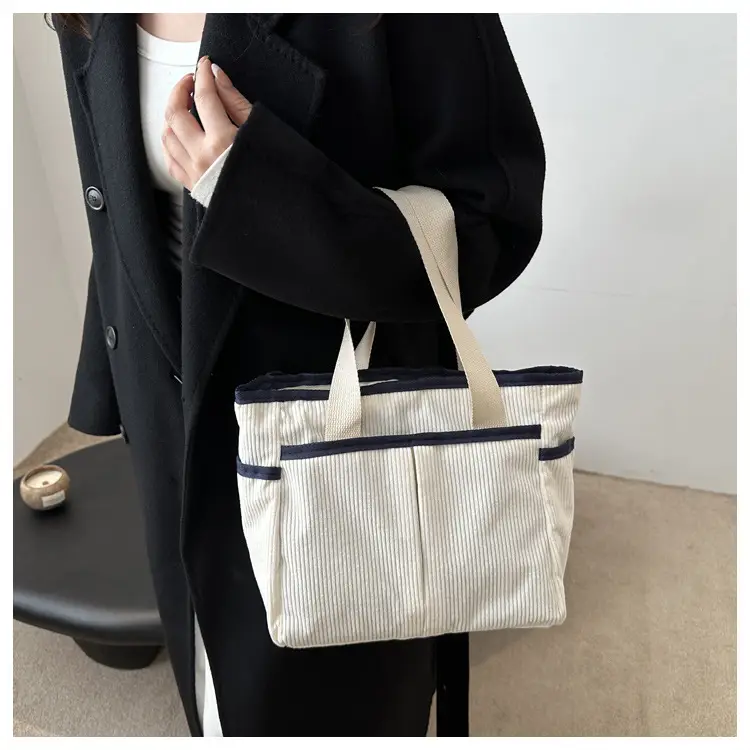 Corduroy Large Capacity Tote Bag for Women — feature 8