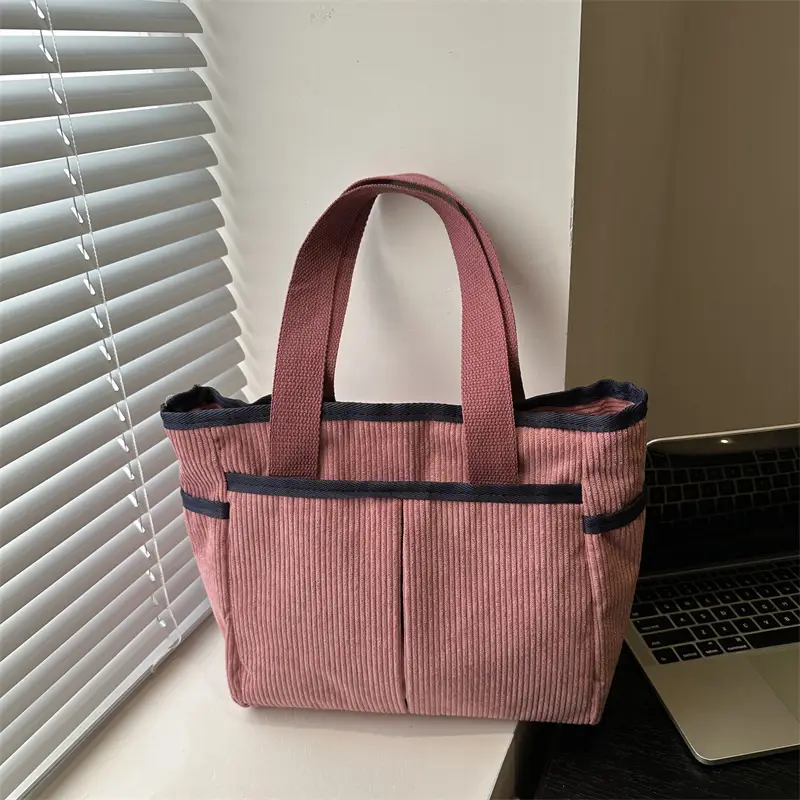 Corduroy Large Capacity Tote Bag for Women - Image 5