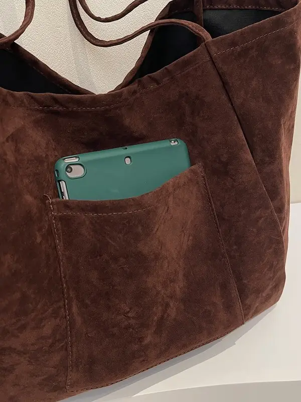 New Texture Casual Large Capacity Suede Tote Bag Women - Image 8