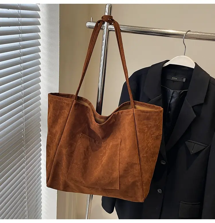 New Texture Casual Large Capacity Suede Tote Bag Women — feature 13