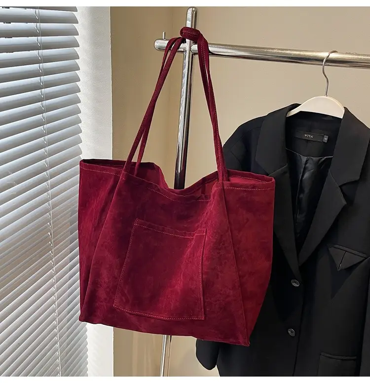 New Texture Casual Large Capacity Suede Tote Bag Women — feature 14