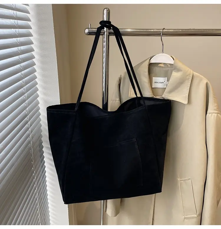 New Texture Casual Large Capacity Suede Tote Bag Women — feature 15