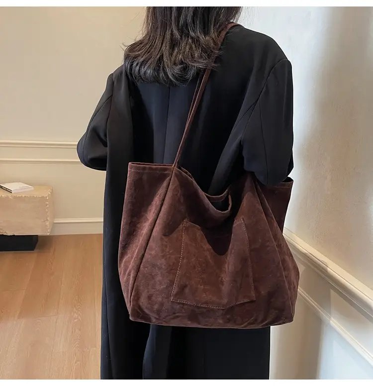 New Texture Casual Large Capacity Suede Tote Bag Women — feature 21