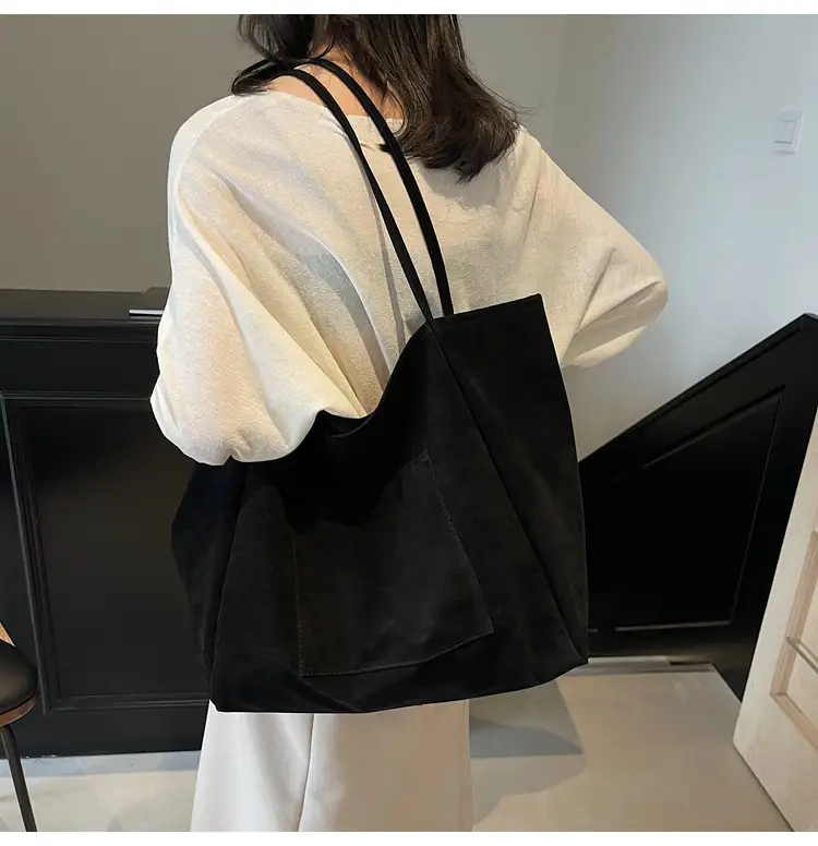New Texture Casual Large Capacity Suede Tote Bag Women — feature 32