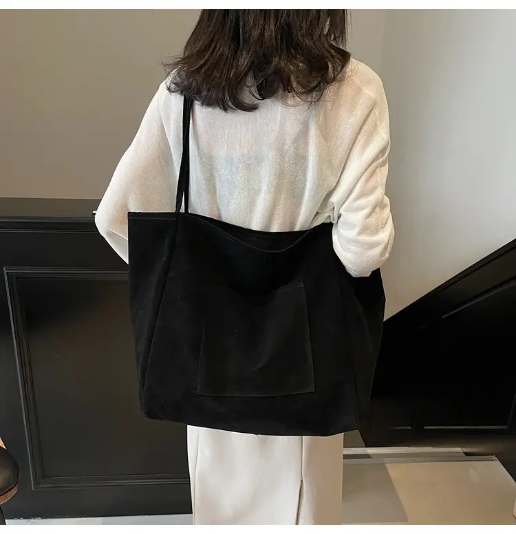 New Texture Casual Large Capacity Suede Tote Bag Women — feature 33