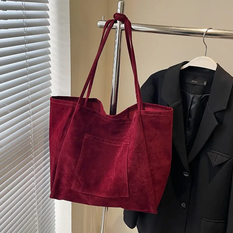 New Texture Casual Large Capacity Suede Tote Bag Women - Image 2
