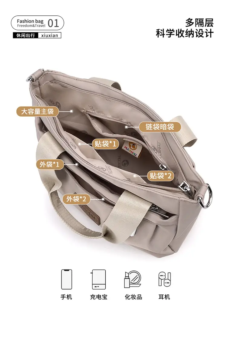 2024 New Moulan Grey Shoulder Bag with Crossbody Strap — feature 8