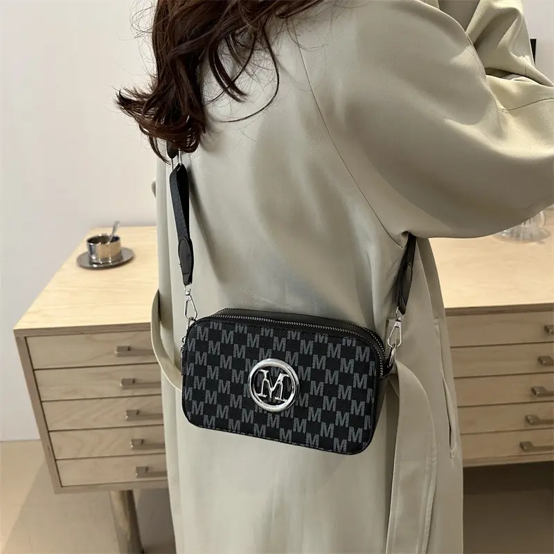 Women's Printed Crossbody Bag Retro Brown White 2025 - Image 6