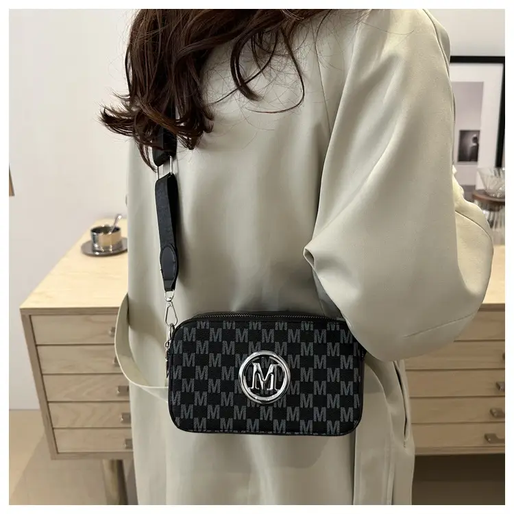 Women's Printed Crossbody Bag Retro Brown White 2025 — feature 16
