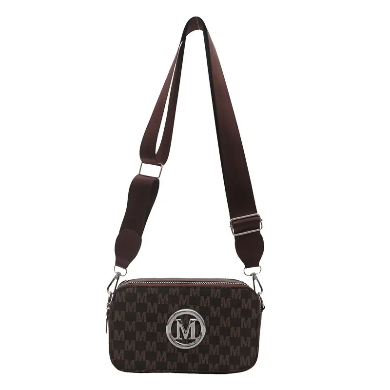 Women's Printed Crossbody Bag Retro Brown White 2025 - Image 3