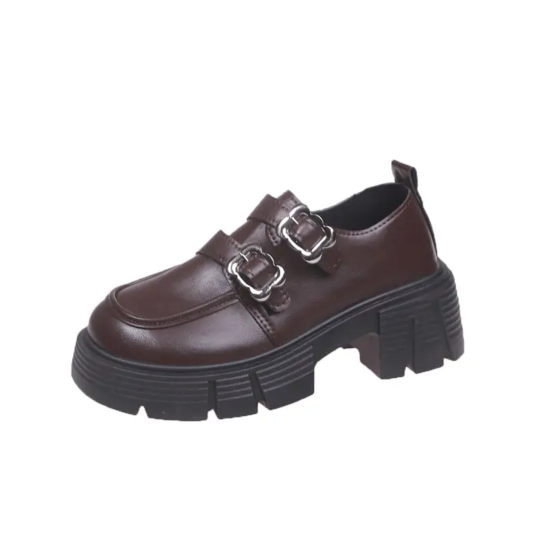 Small Leather Shoes Thick-soled British Style Women's 2025 Spring Vintage Trifle Jk Loafers College Style Mid-heel Uniform Shoes - Image 7