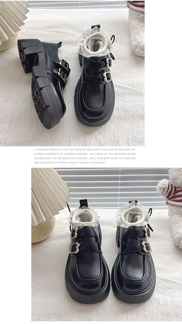 Small Leather Shoes Thick-soled British Style Women's 2025 Spring Vintage Trifle Jk Loafers College Style Mid-heel Uniform Shoes — feature 17