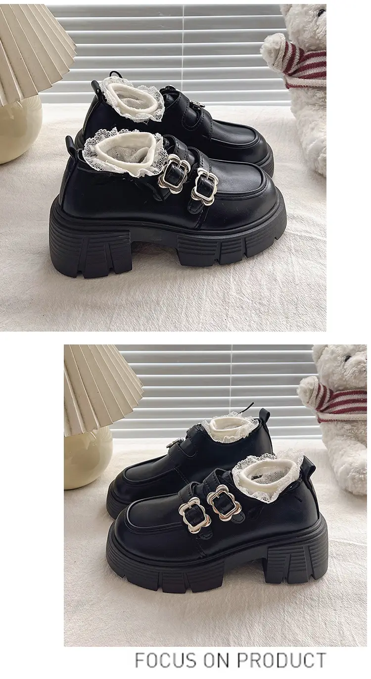 Small Leather Shoes Thick-soled British Style Women's 2025 Spring Vintage Trifle Jk Loafers College Style Mid-heel Uniform Shoes — feature 18